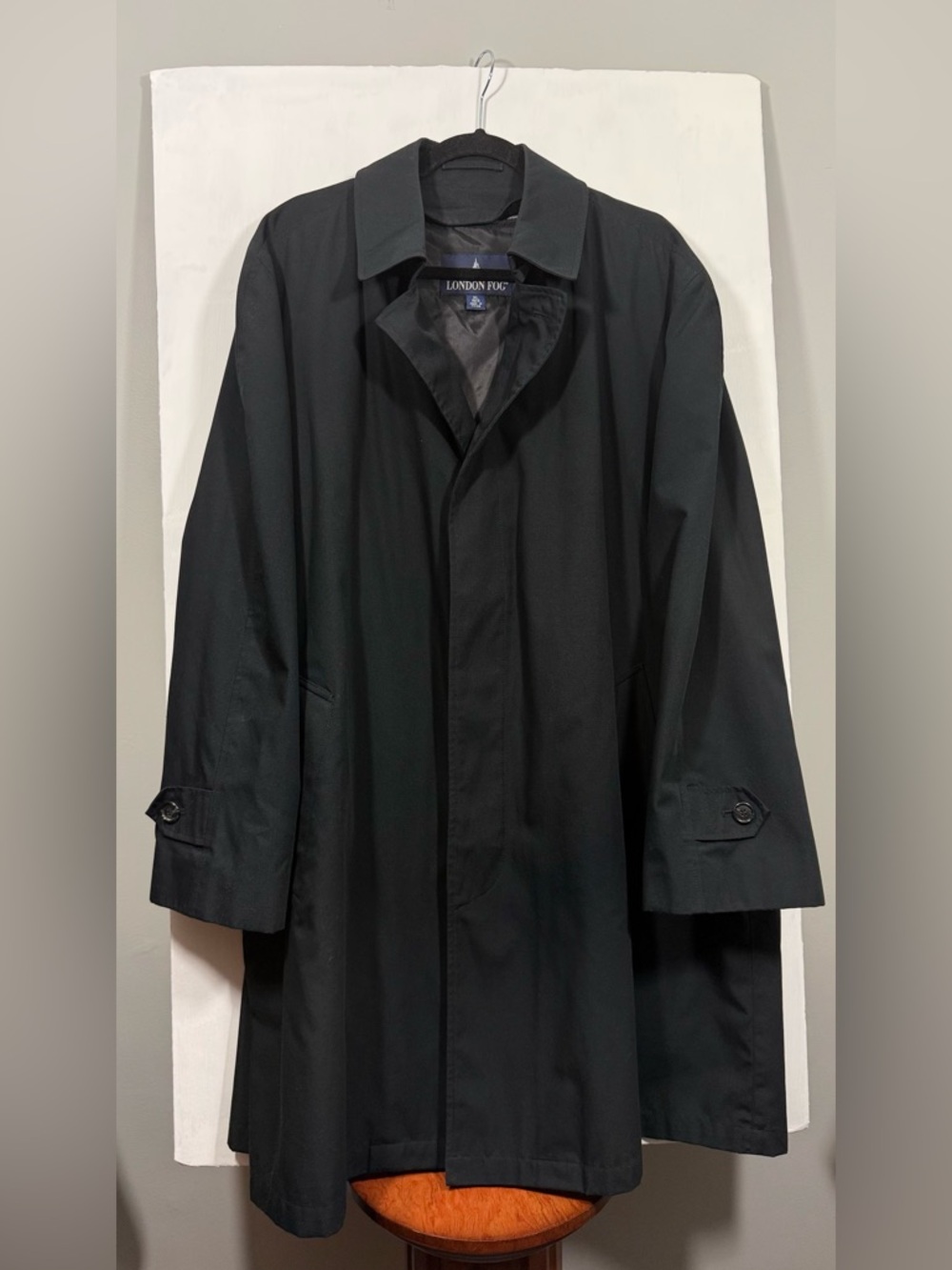 London Fog Black Men's Classic Single-Breasted Trench